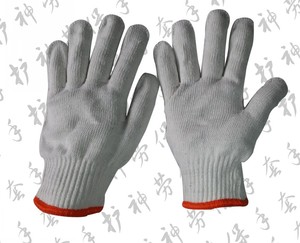 腾海棉线细纱/粗纱劳保手套 透气耐磨工地维修防护作业手套