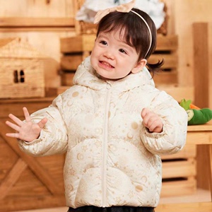 巴拉巴拉童装女婴童外套时尚星空满印连帽轻薄羽绒服200423107010