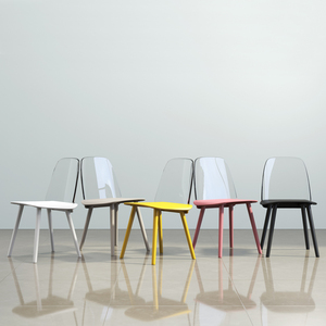 北欧网红透明塑料餐椅现代简约咖啡厅设计师亚克力椅奶茶店靠背椅