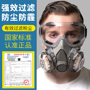 口罩防尘防工业粉尘高效防毒防护面罩全脸打磨装修猪鼻子面具头罩