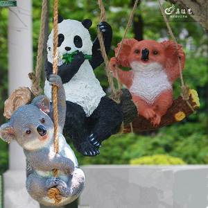 动物吊件树脂工艺品仿真考拉熊猫挂饰树木装饰幼儿园店铺小狗挂件