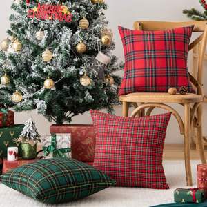 新款圣诞抱枕套北欧ins格子靠垫客厅沙发家饰靠枕抱枕