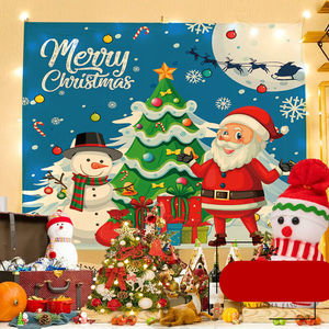 圣诞墙布挂布背景布活动装饰布可公司名字359-53厚款绒布98*0cm-|
