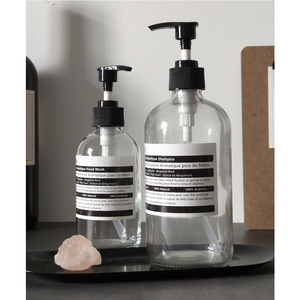 ins风Aes可定制透明浴室拍照瓶护手霜洗手液洗发水样板玻璃分装瓶