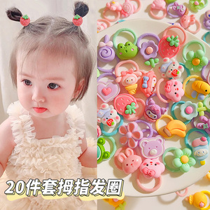 韩版儿童皮筋女童可爱卡通扎头发绳发量少宝宝拇指发圈不伤发头饰