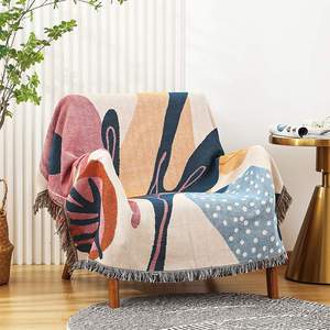 北欧抽象派沙发毯背景布单人沙发套多功能线毯户外休闲毯子桌布