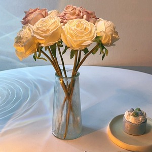 单只仿真玫瑰花束 婚庆家居客厅装饰假花 拍照摄影布置道具永生花