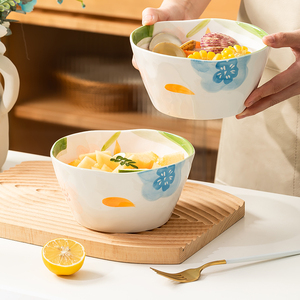 日式大号汤碗家用2024新款创意陶瓷泡面碗网红梅花碗喝汤专用餐具