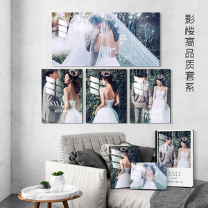 洗照片做成相册框摆台套装定制来图定做影楼水晶摆件结婚纱照制作