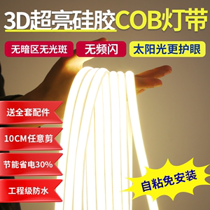 cob灯带led灯条220V无频闪硅胶线型客厅吊顶自粘柔性防水高压户外