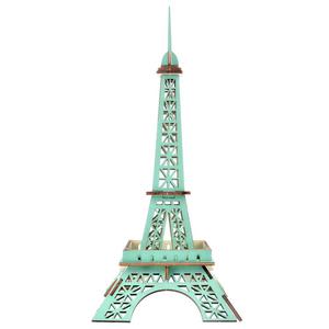 定制厂家直销diy手工儿童玩具木质3d立体拼图建筑模型小巴黎铁塔