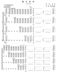 民乐合奏谱 琵琶齐奏《霸王御甲》民乐合奏总谱  简谱