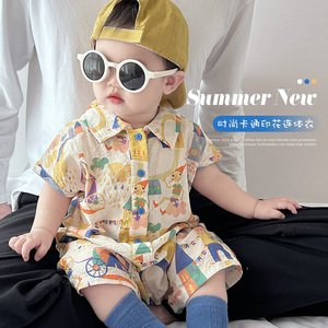 婴儿衣服夏装婴幼儿满月周岁夏天薄款哈衣爬爬服夏季男宝宝连体衣