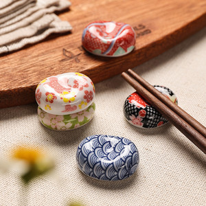 日式可爱筷子架陶瓷公筷筷枕精致创意家用筷架托餐桌摆件筷托小托