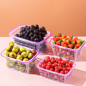 1-12白色新料草莓樱桃杨梅蔬菜塑料长方形水果采摘篮厂家直销包邮