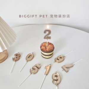 生日蜡烛数字高级猫咪狗狗宠物小蛋糕装饰扮一周年纪念日派对道具