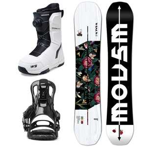 WS雪板单板滑雪套装平花刻滑全能滑雪板快穿固定器钢丝滑雪鞋全套