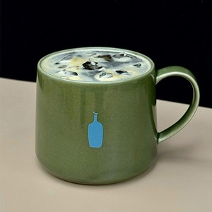 现货日本blue bottle杯子蓝瓶子限定咖啡杯陶瓷杯深绿色马克杯ins