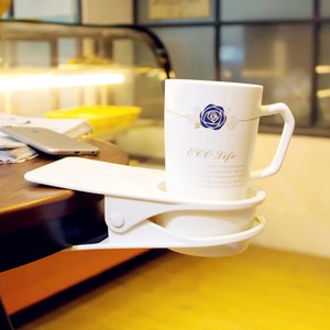 韩版新款大号桌边水杯夹子 创意实用办公室电脑桌面收纳整理架置