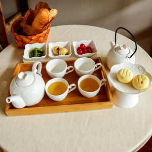 欧式陶瓷咖啡杯花茶杯壶套装杯子杯碟家用浮雕下午茶整套茶具茶壶