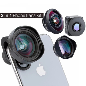 安卓苹果广角手机单反摄像外置高清鱼眼微距三合一套装通用镜头