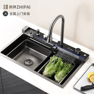 德国ZHIPAI质牌V002厨房加厚不锈钢加厚手工水槽洗菜盆洗碗池套餐