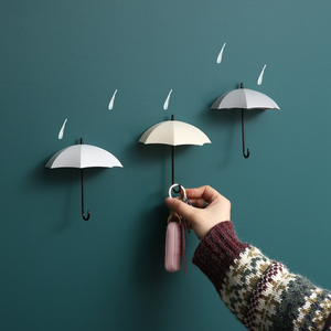 雨伞挂钩墙壁挂置物架创意免打孔可爱强力粘钩钥匙架厨房浴室墙壁