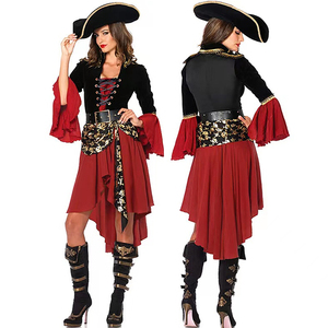 万圣节服装海盗服连衣裙成人女海盗船长游戏制服cosplay服贸易服