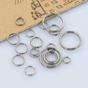 不锈钢双圈环双层开口C圈连接环扣 钛钢diy手工配件材料项链吊环