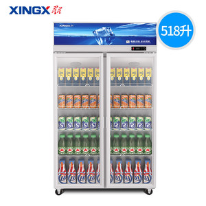 星星LSC-518Y商用立式冰柜双门保鲜展示柜冷藏冰箱饮料陈列柜6档