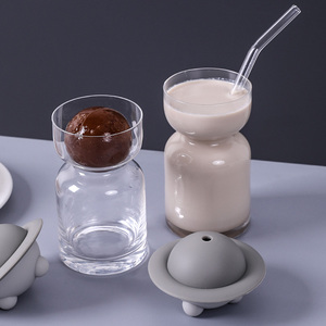 土星咖啡冰球模具自制美食奶茶冰拿铁冷饮工具时光沙漏玻璃杯神器