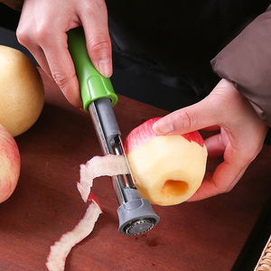 苹果去核器伸缩式切雪梨抽芯专用工具家用削水果皮梨子挖心刮皮刀