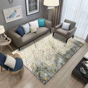 跨境北欧抽象地垫客厅地毯现代简欧式简约客厅3d印花地毯卧室地毯