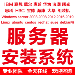 IBM联想戴尔惠普华为浪潮H3C服务器安装11/win7/win8.1/win10系统