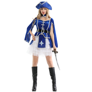 万圣节cosplay服装成人海盗演出服面具舞会海盗服表演服船长套装