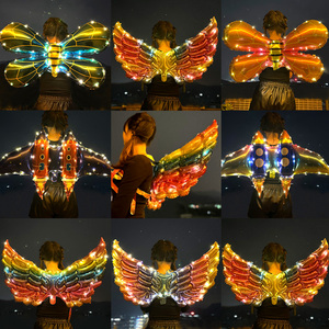 发光蝴蝶翅膀气球儿童天使背饰充气玩具批发夜市摆摊活动拍照道具