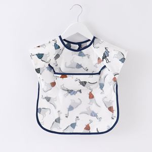 1一2-3岁宝宝罩衣吃饭儿童围裙夏季男女宝饭兜婴儿防水防脏反穿衣