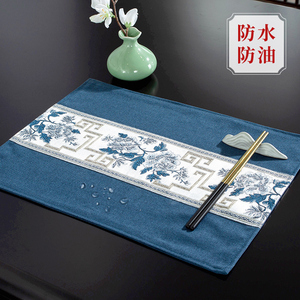 新中式餐垫中式棉麻隔热餐桌垫布桌旗茶巾茶席中式餐布防烫桌垫布
