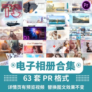 pr模板素材片头模版视频特效照片剪辑图文快闪婚礼快剪电子相册