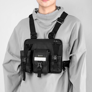 潮牌战术包机能马甲包休闲个性包包背心包男多隔层工装胸包