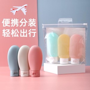 日本进口硅胶旅行分装瓶便携洗漱包挤压式洗发水沐浴露乳液化妆品