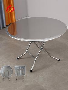 不锈钢可折叠桌小矮桌儿童圆形圆桌正方形吃饭餐桌简易户外摆摊