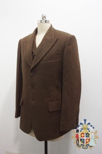 《四海兄弟》美国二十年代风格人字纹粗花呢单排三粒扣西装三件套
