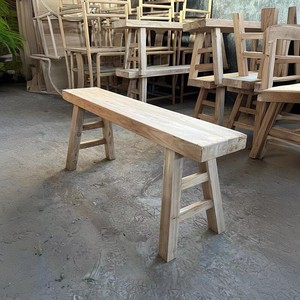 全实木长凳北方老榆木家用饭店餐桌板凳矮凳简约复古坐凳条凳白茬