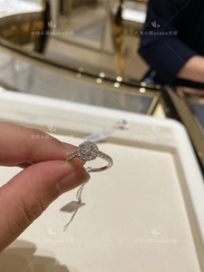 日本代购GRAFF格拉夫 Icon圆形钻石订婚戒指 密镶钻石戒指 白金