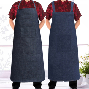 定制牛仔围裙加厚耐磨棉麻男女成人劳保电焊防污帆布家用上班厨房