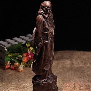 越南沉香木质雕达摩祖师送礼摆放客厅红木雕刻中式工艺品桌面摆件