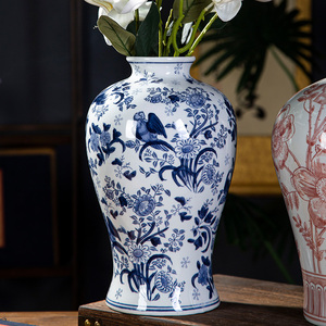 高温釉下陶瓷梅瓶可水培新中式插花装饰花瓶客厅桌面高端花艺摆件