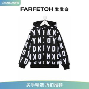 DKNY童装经典logo图案连帽夹克FARFETCH发发奇