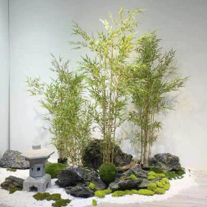 仿真竹子植物造景隔断屏风假竹子盆景细水毛竹绿植客厅酒店装饰